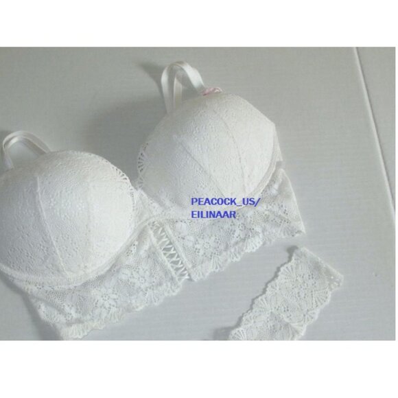 38D Victoria's Secret Push-Up Wireless Lace Bra Top Coconut White - Picture 4 of 8